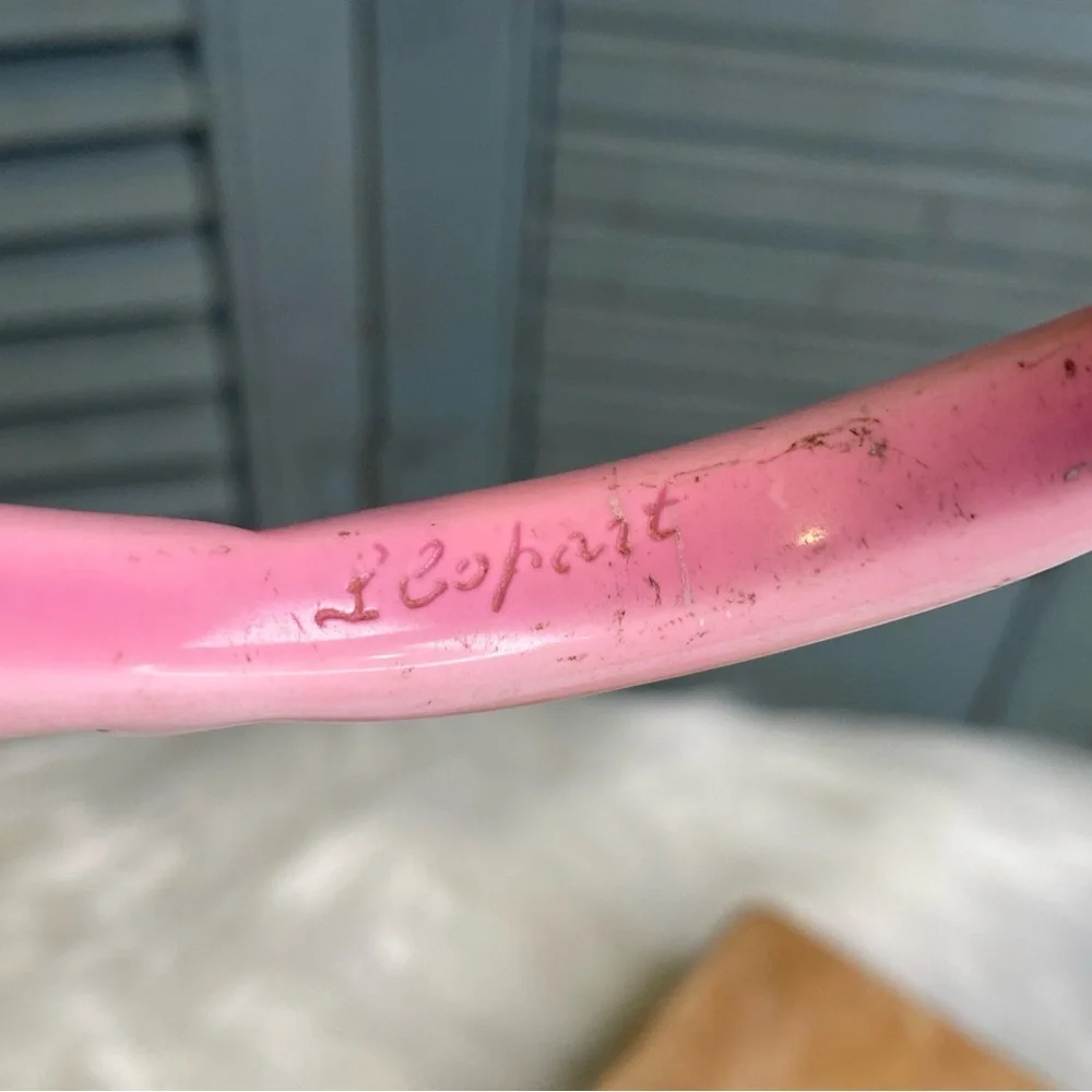 Vintage Signed Acrylic Overdyed Bangle Carved Design Pink L. Copart